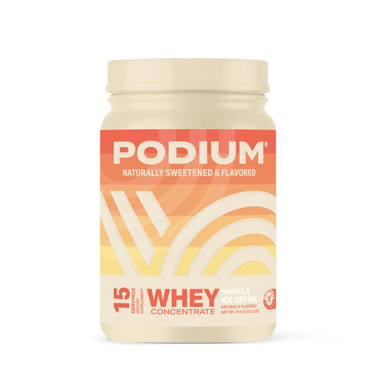 Podium Nutrition Whey Protein Powder Vanilla Ice Cream 22g Protein Per Serving with Digestive Enzymes Whey Protein Isolate & Concentrate Gluten Free Low Carb Low Sugar & Soy Free 15 Servings