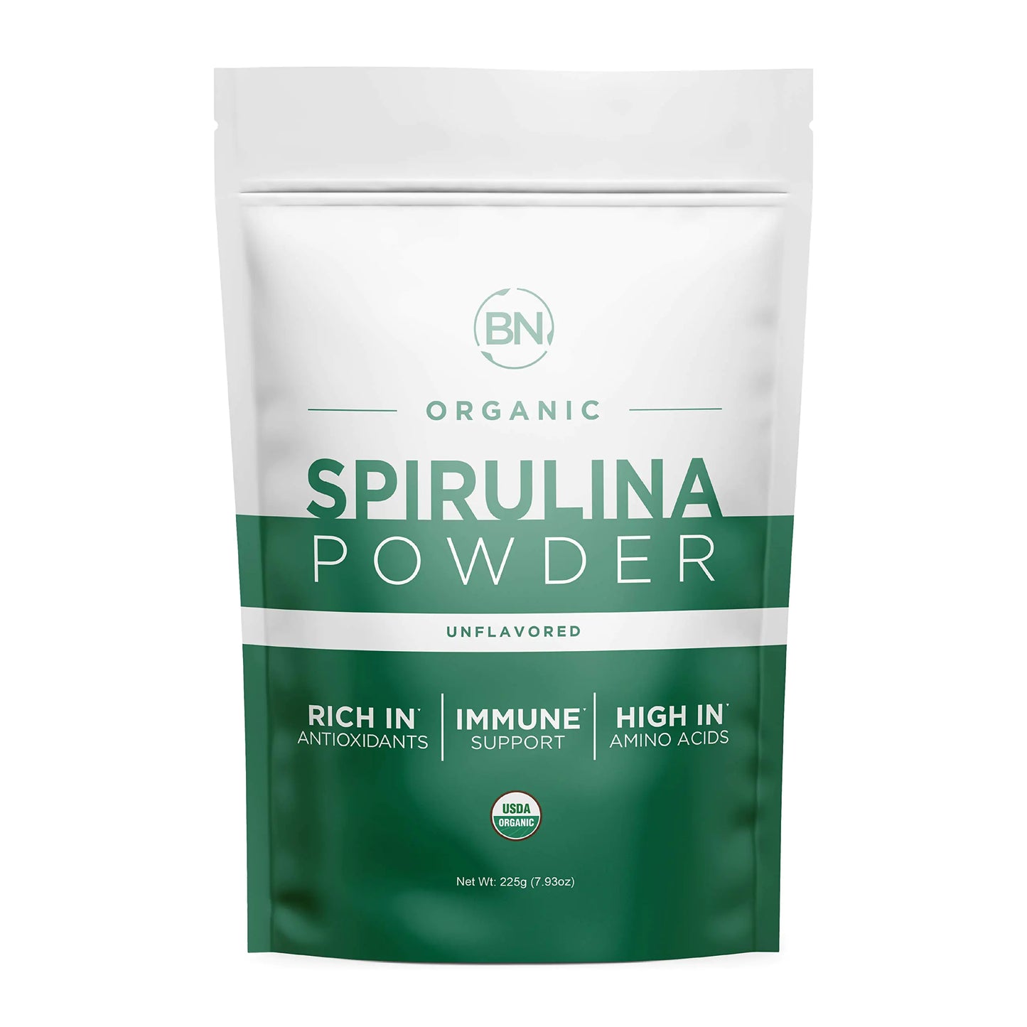 BNLABS Natural Spirulina Powder - 70% Protein Organic 225g